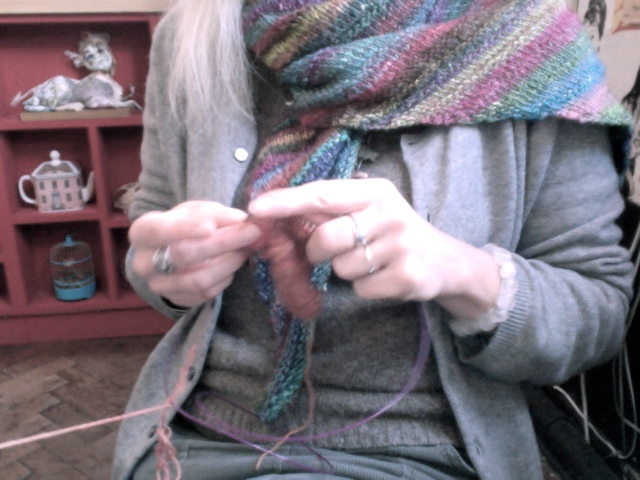 knitting at Krowji